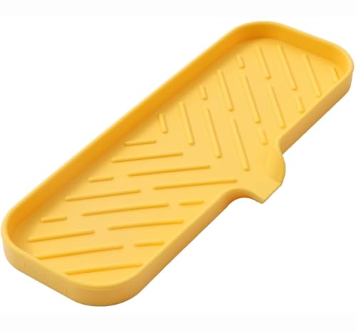 Silicone Soap Dish with Drain Spout (Yellow / L(12"×4"))