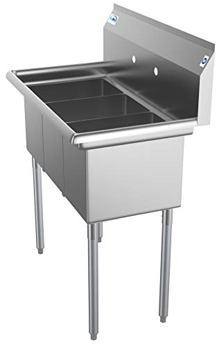 36" 3 Compartment Stainless Steel Triple Bowl NSF Commercial Kitchen Sink (Without Drainboard)