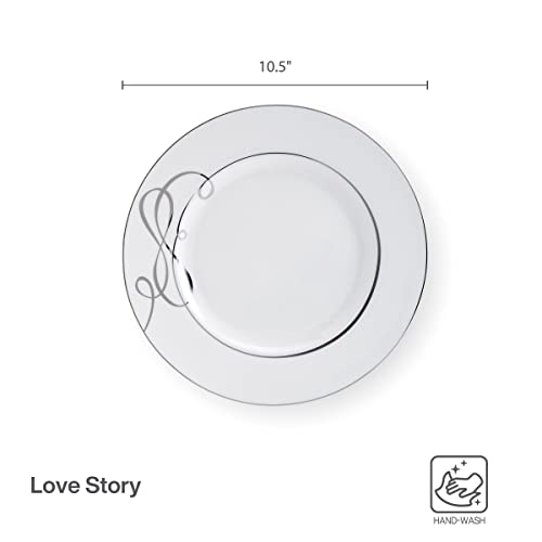 Love Story Platinum Banded Dinner Plates (Dinner Plates)