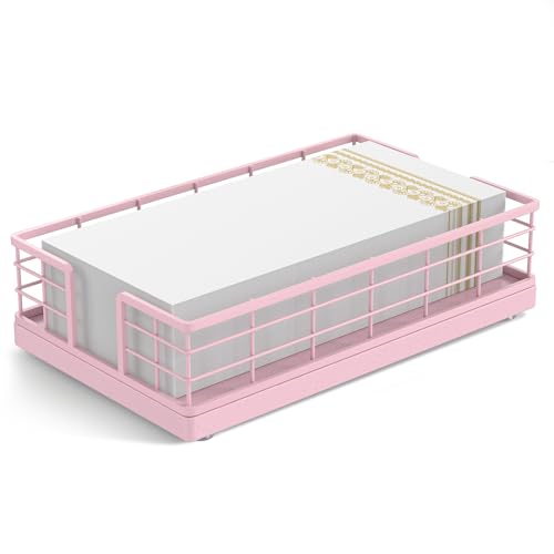 Guest Towel Holder Tray for Bathroom (Totally Pink / 9.06 x 5.51 x 2.56 inches)