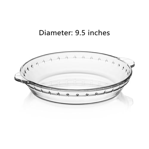 Sweejar Glass Pie Pan for Baking (9.5 INCHES)