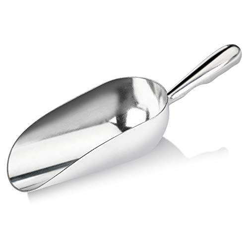 34509 One Piece Cast Aluminum Round Bottom Bar Ice Flour Utility Scoop (5-Ounce / Silver)