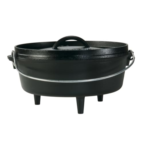Pre Seasoned Cast Iron Deep Camp Dutch Oven with Lid (4-Qt / Oven)