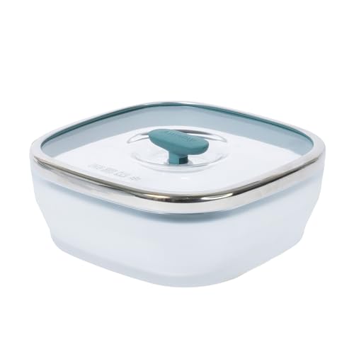 5.5 Cup Square Glass Food Storage with Lid (Kale)