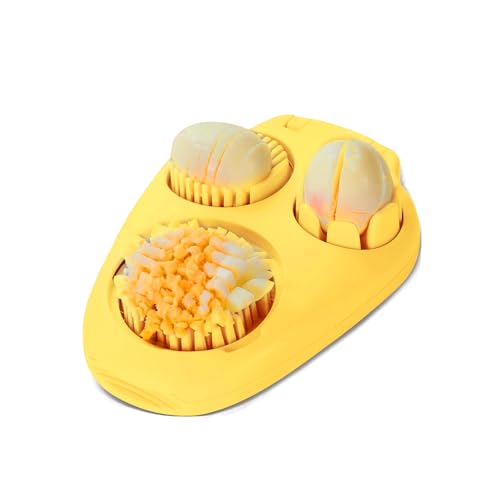 1 Pcs Stainless Steel Egg Slicer for Hard Boiled Eggs (1 Pack Yellow Stainless Steel Egg Slicer)