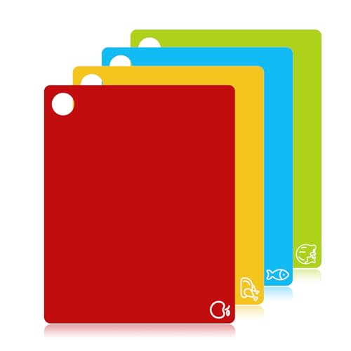 4 Pieces Flexible Cutting Boards with Hanging Hole (Hanging Hole / 4PCS)