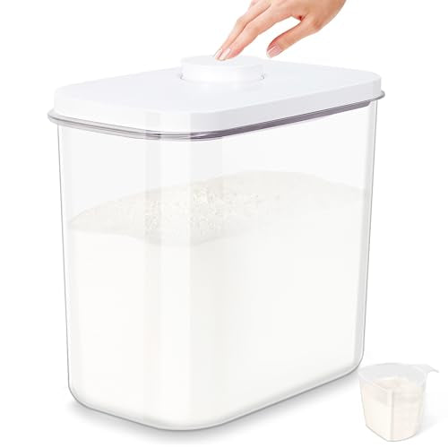 Airtight Rice Container 25 Lbs with Handle and Cup (12.68Qt-Rectangle)