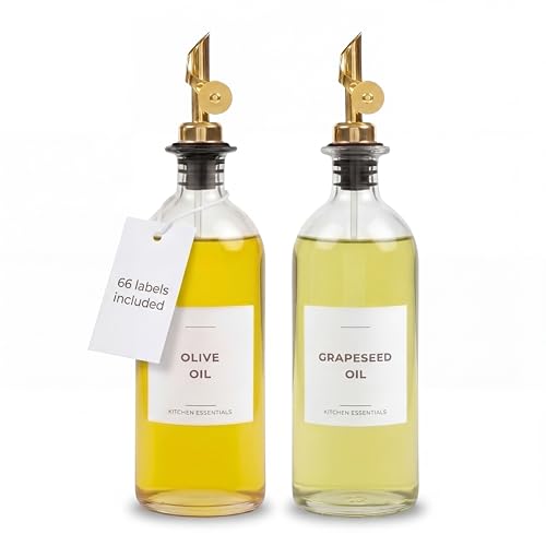 Olive Oil Dispenser Bottle (16.9 fl oz (2-Pack) / Gold)