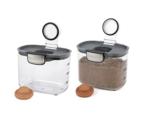 International ProKeeper+ Clear Plastic Airtight Food Baker's Kitchen Storage Organization Container Canister Set with Magnetic Accessories (2- Piece Set)