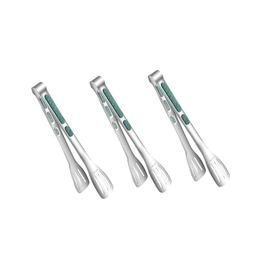 Stainless Steel Kitchen Tong Set (9inch / 3Pcs Green)