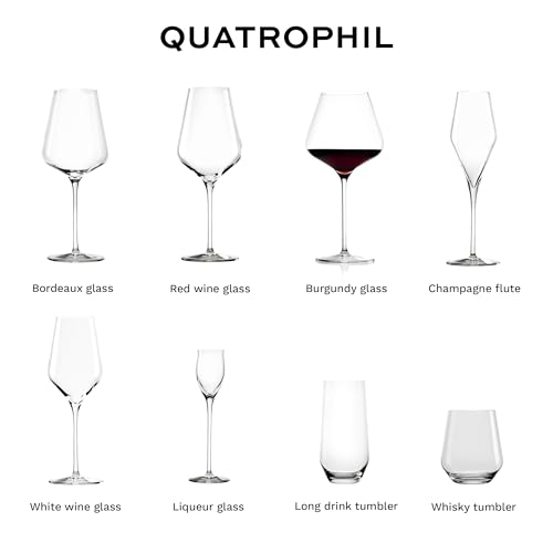 Quatrophil Burgundy Wine Glasses Crystal (4 Count)