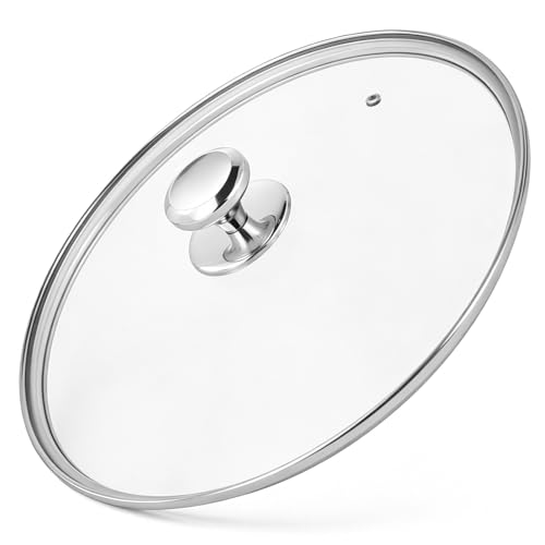 12 In Glass Lid for Frying Pan (12 in / Silvery / Round)