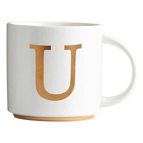 Monogram Ceramic Mugs (gold-U)
