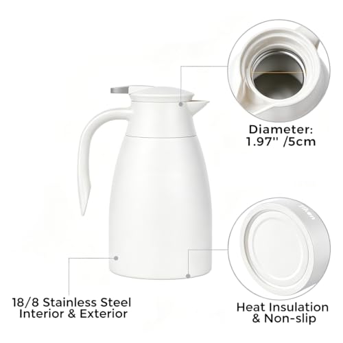 68 Oz Thermal Coffee Carafe (White / 68 Ounces)