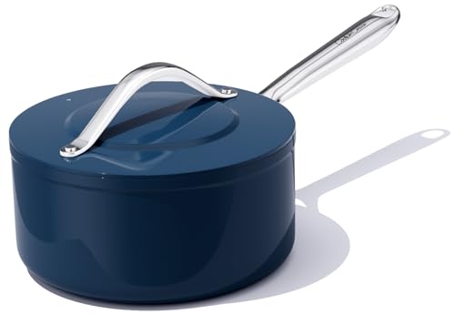 Premium Ceramic Sauce Pan with Lid (Navy Blue)