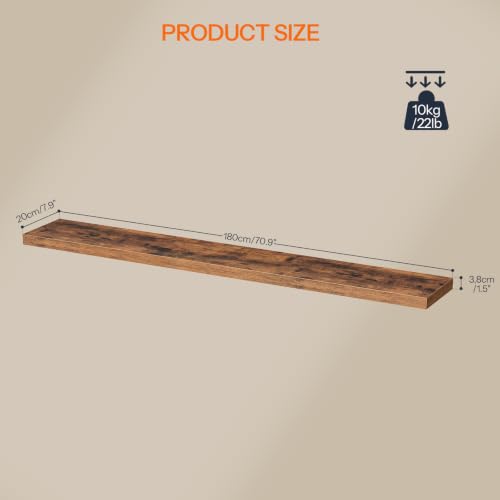70.9" Floating Shelves for Wall (Rustic Brown / 70.9 Inches)
