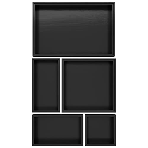 Black Bamboo Bathroom Drawer Organizer (Black)