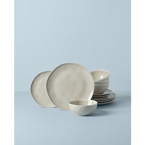 Grey Bay Colors 12 Piece Set (12-Piece Dinnerware Set / Gray)
