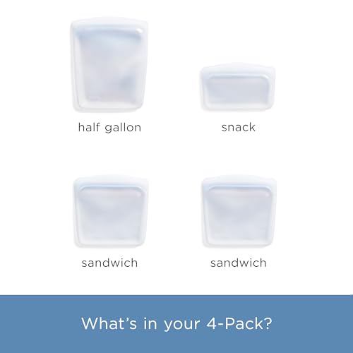 Premium Reusable Silicone Food Storage Bags (Clear)
