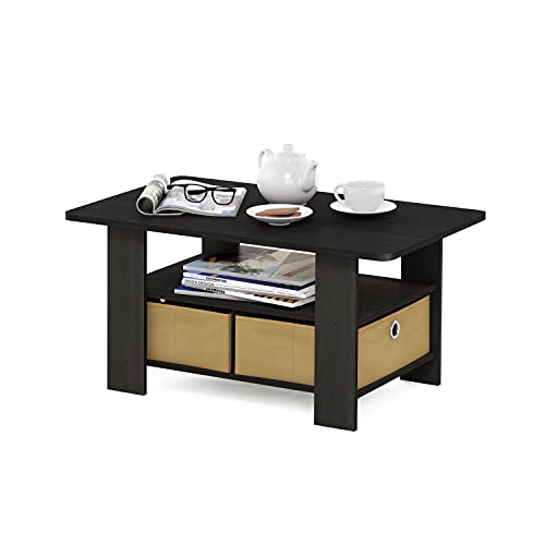 ANDREY Coffee Table (Espresso/Brown / 2 Bin)