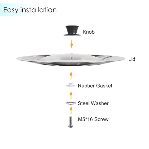 Universal Lid for Pots and Pans (Round Handle / Black)