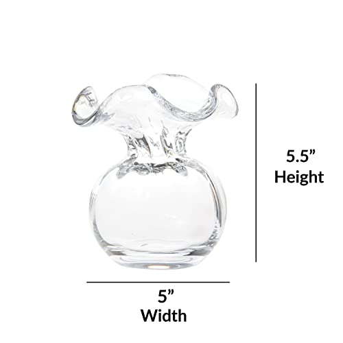 Italian Hibiscus Mouthblown Glassware Vase Collection (Bud / Clear)