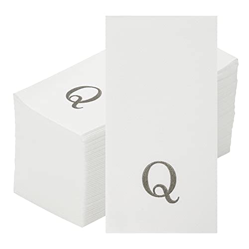 Silver Q White Linen Feel Guest Towel Napkin (Silver / 2000 Count / Q)