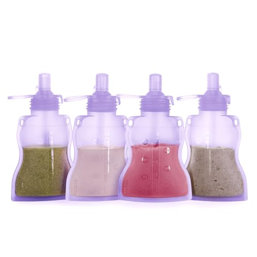 Refillable Silicone Baby Food Pouch (Lavender / 4-Pack)