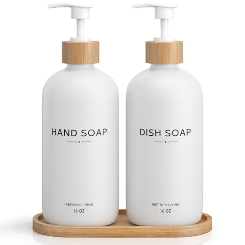 Hand and Dish Soap Dispenser Set (Hand Dish (White))