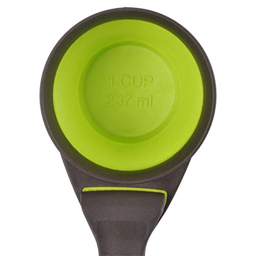 Collapsible Pet Scoop Silicone Measuring Cups Set Sealing Clip