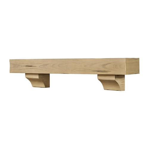 Breckenridge 48” Fireplace Mantel Shelf with Corbels (Blonde / 48 Inch)