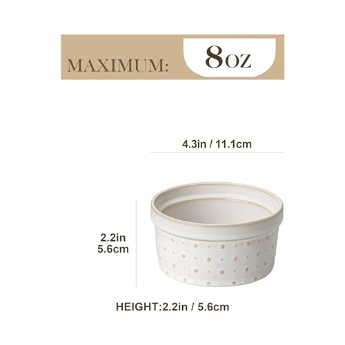 8 oz Ceramic Ramekins Set of 4