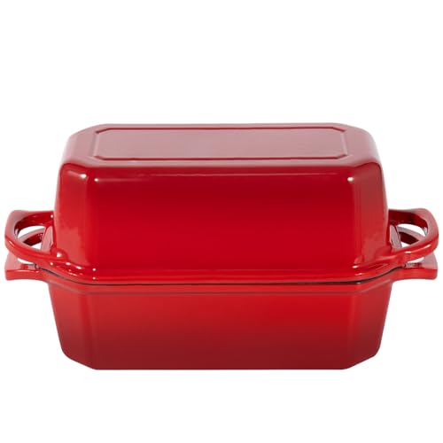 Bread Pan Cast Iron Loaf Pan with Lid Bread Loaf Pan 8.5x4.5 Inch Loaf Pan Enameled Cast Iron Sourdough Loaf Pan