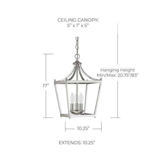 Capital Lighting 4036MB Stanton Geometric Metal Open Frame Lantern Foyer Pendant (3-Light / Matte Black)