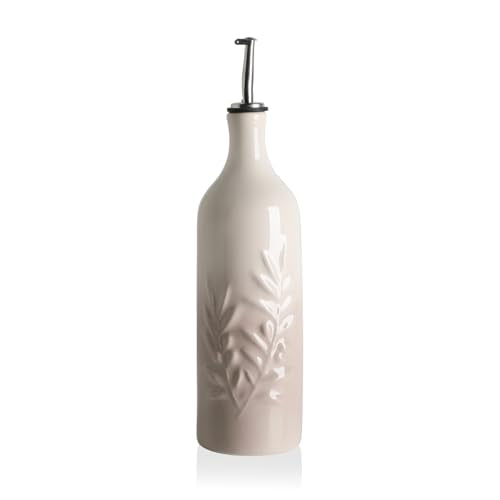 Sweejar Ceramic Olive Oil Dispenser Bottle (Gradient FogGray / 24 oz, Set of 1)