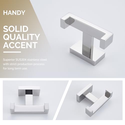 Bathroom Towel Double Hook (1 Pack / Polished Chrome)
