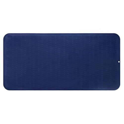 Silicone Dish Drying Mat for Multiple Usage (Navy Blue / 36"L x 18"W)