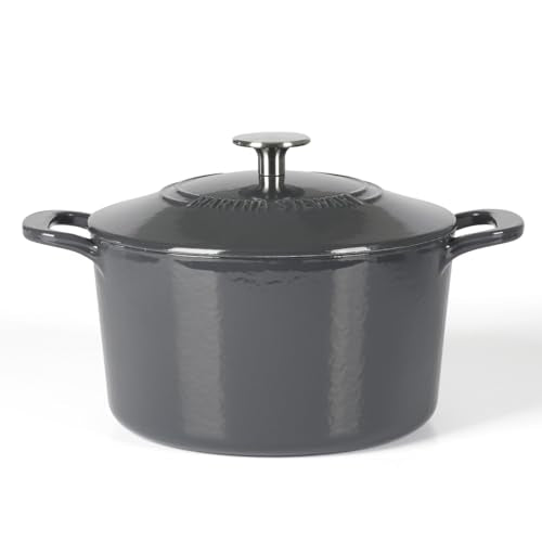 Gatwick 4 Quart Enamel Cast Iron Dutch Oven (Gray / 4-Quart)