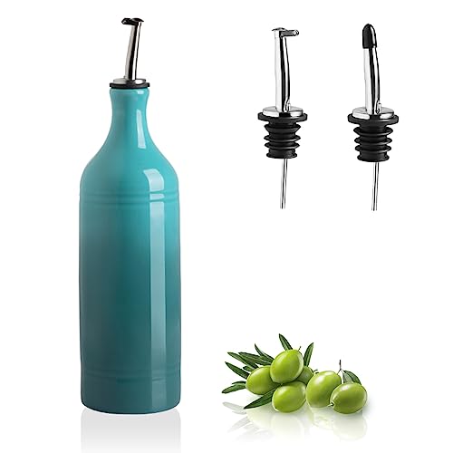 Sweejar Large Ceramic Olive Oil Dispenser Bottle (Modern / Gradient Blue)