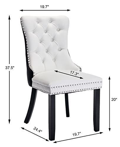 Black and White Dining Chairs Set of 6 (White)
