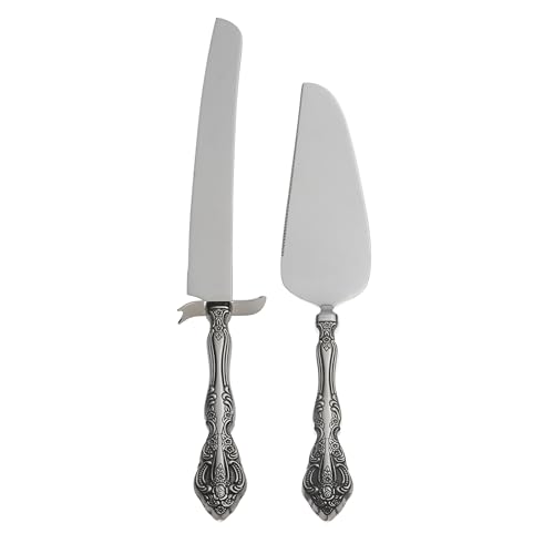 Michelangelo Silverware Cake Knife & Server Dessert Set (Set of 4 / 2-Piece Cake Set)