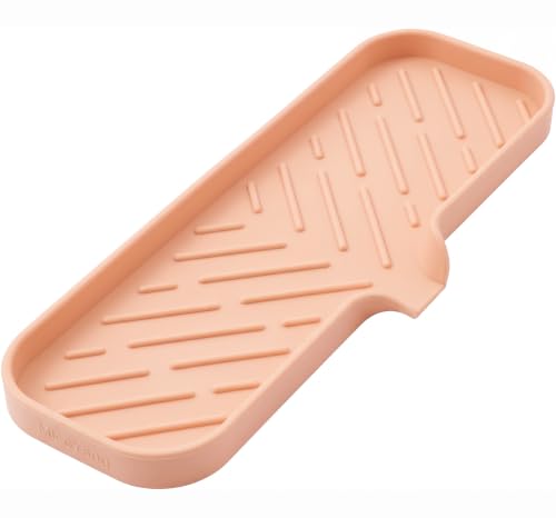 Silicone Soap Dish with Drain Spout (Pink / L(12"×4"))