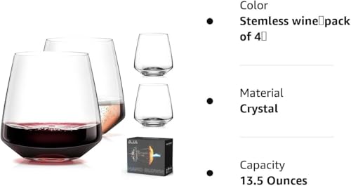 Wine Glasses Set (Set of 4-13.5 oz)