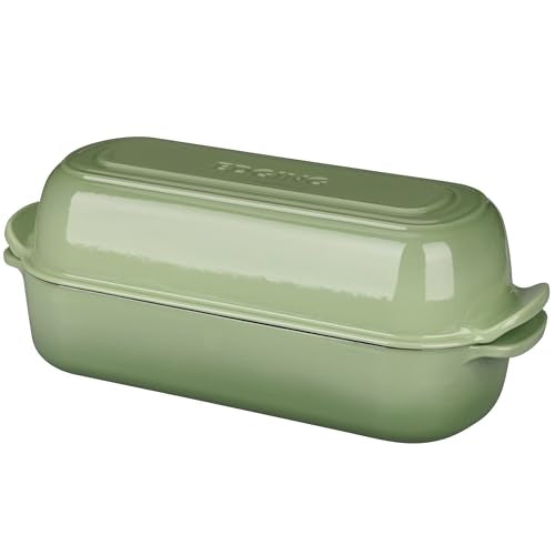 Enameled Cast Iron Loaf Pan with Lid (Pistachio Green)