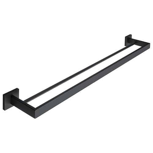 Double Towel Bars Towel Rack for Bathroom Wall Mount 32 Inch (Double 32 Inch / Matte Black)