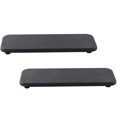 2Pcs Stone Soap Trays Water Absorbing Diatomite Coaster (Dark Gray / 9.0" x 3.9")