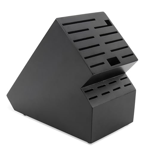 Knife Block for Kitchen Countertop (Black-20 Slot)
