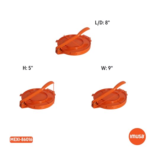 USA Aluminum Tortilla Press 8 (Aluminum- Orange / 8")