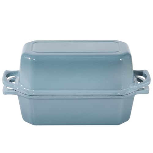 Bread Pan Cast Iron Loaf Pan with Lid Bread Loaf Pan 8.5x4.5 Inch Loaf Pan Enameled Cast Iron Sourdough Loaf Pan