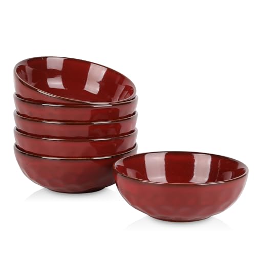 Ceramic Salad Bowls Set for Kitchen (Cherry Red)
